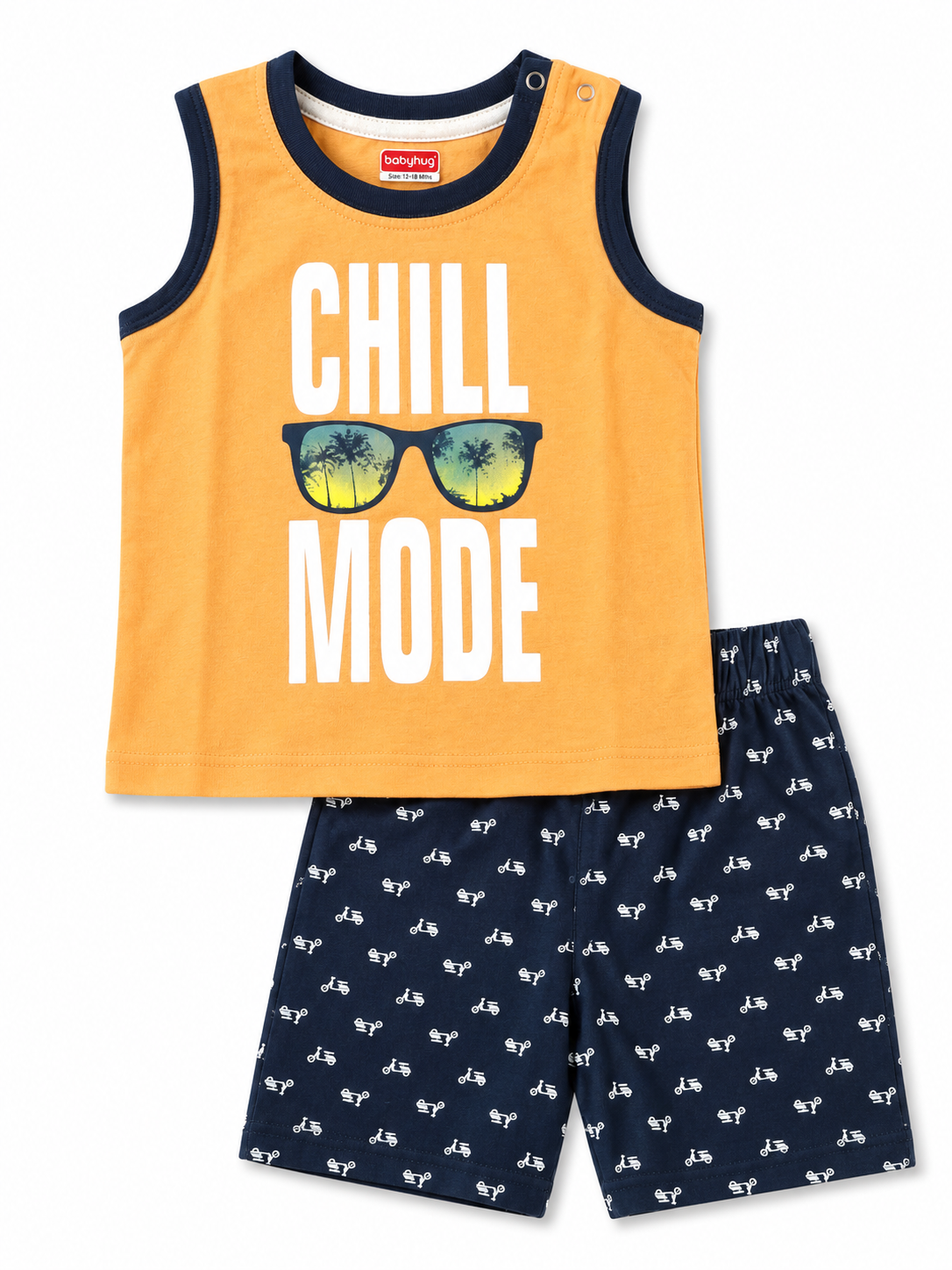 Orange and Blue Shorts Set