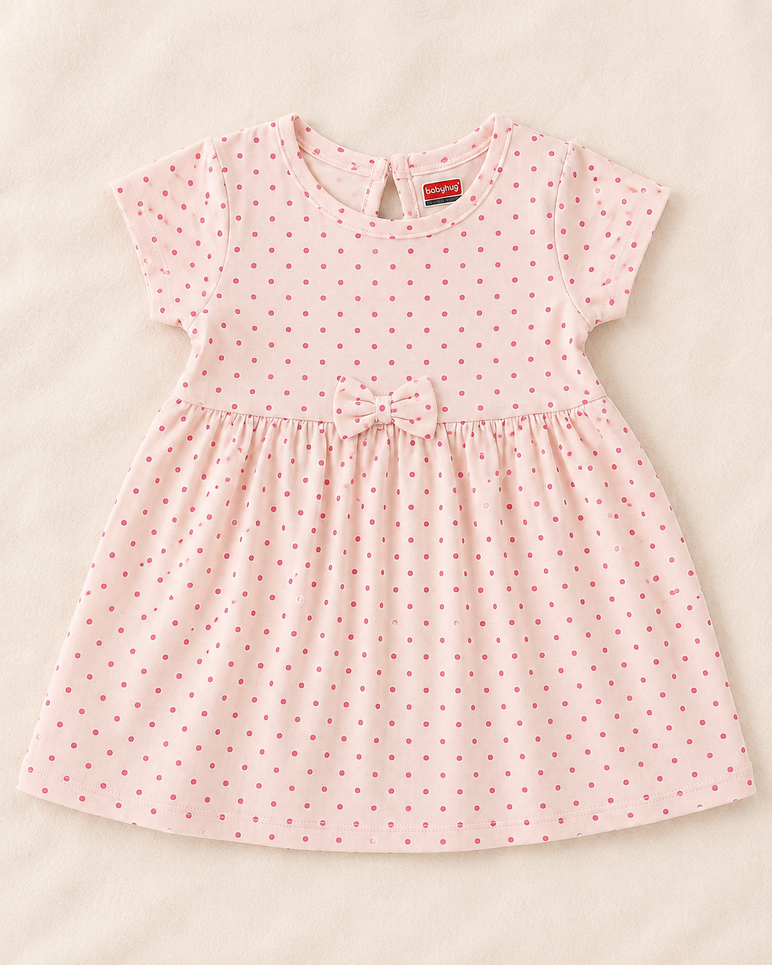 White Polka Dot Printed Casual Dress