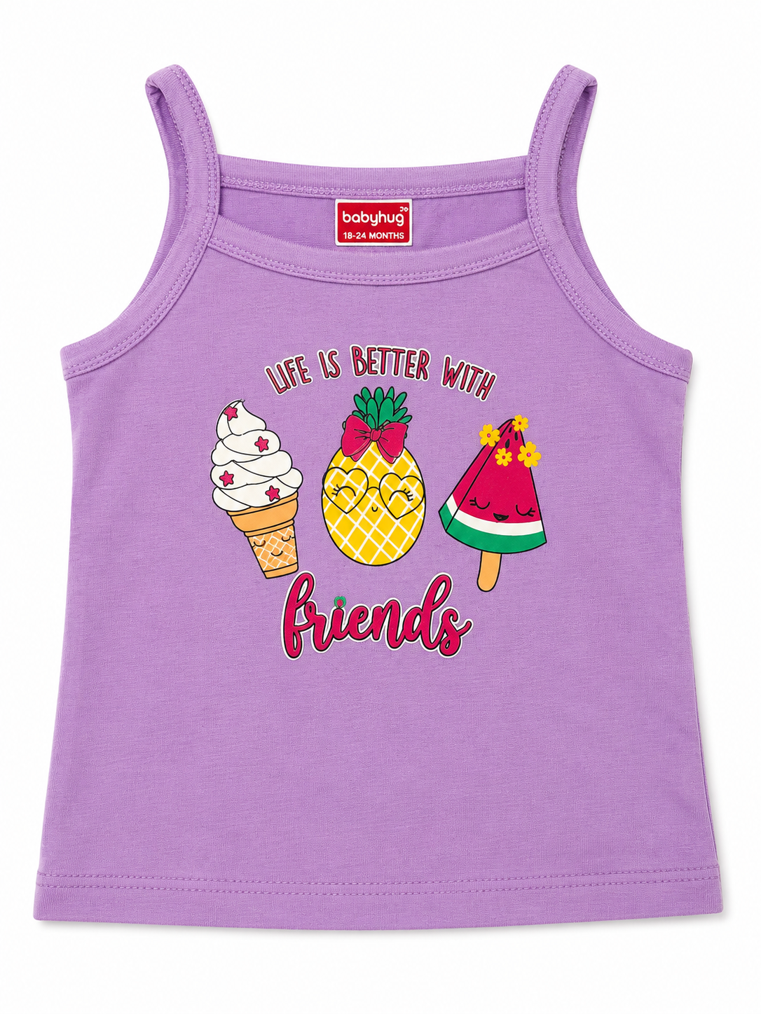 Purple Tank Top with Ice Cream Print