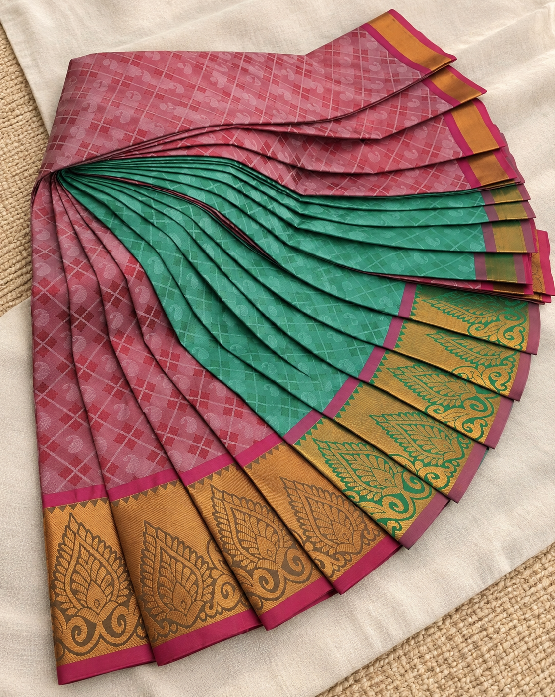 Maroon and Green Karizma Silk Saree