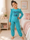 Bright Blue Polka Dot Patter T-Shirt and Pant Set