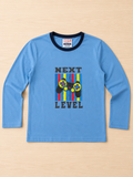 Blue Letter Printed T-Shirt