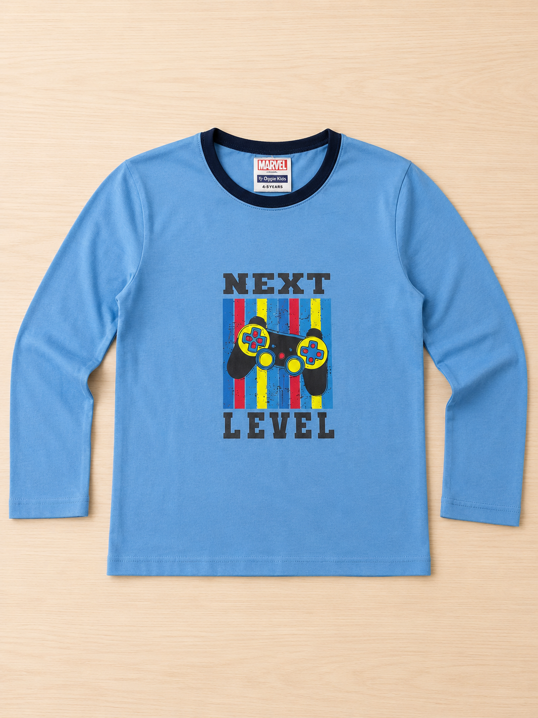 Blue Letter Printed T-Shirt