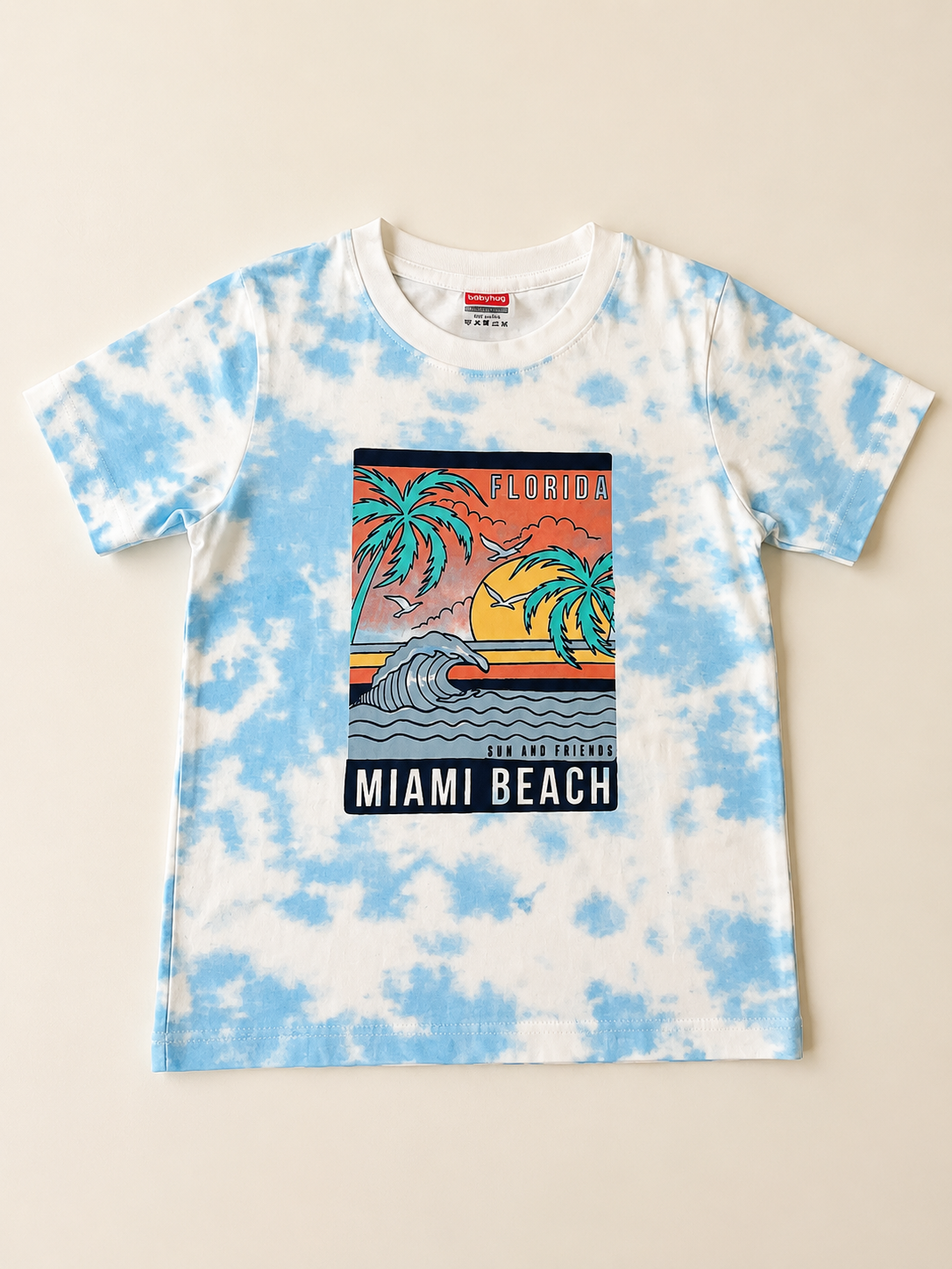 Blue Tie Dye Printed T-Shirt