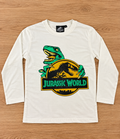 White T-Shirt with Jurassic Print