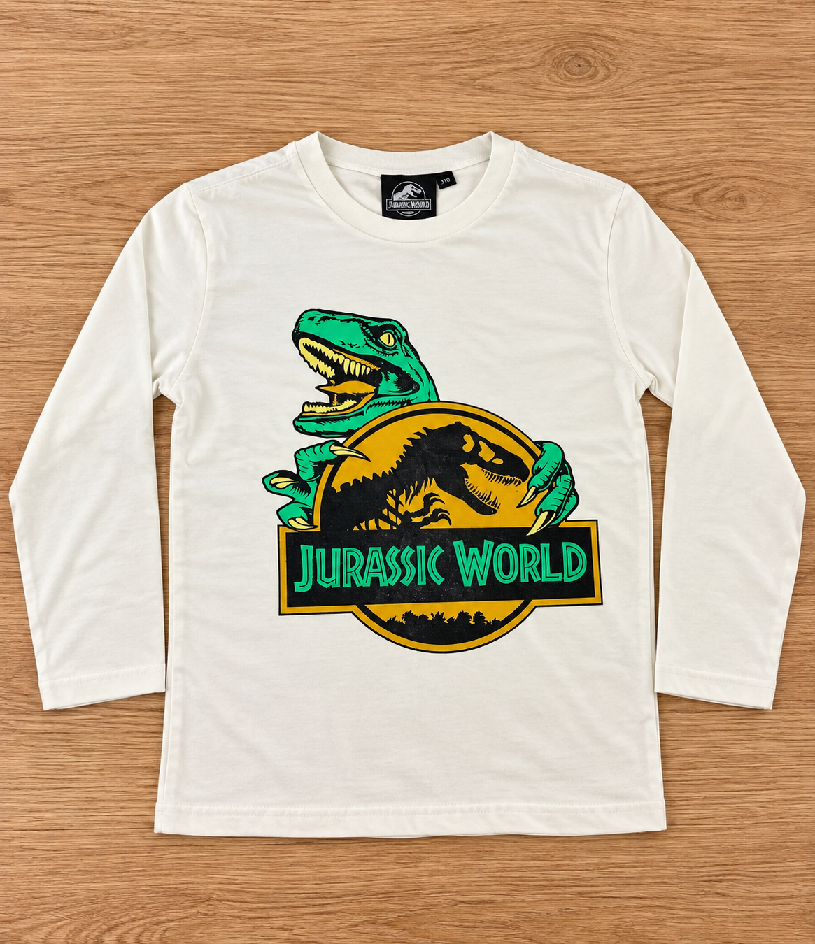 White T-Shirt with Jurassic Print