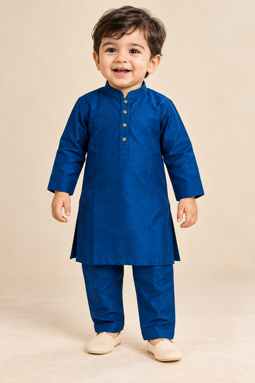 Blue Silk Kurta and Pant - Boys Ethnic Wear