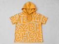 Orange Alphabet Printed T-Shirt with Cap