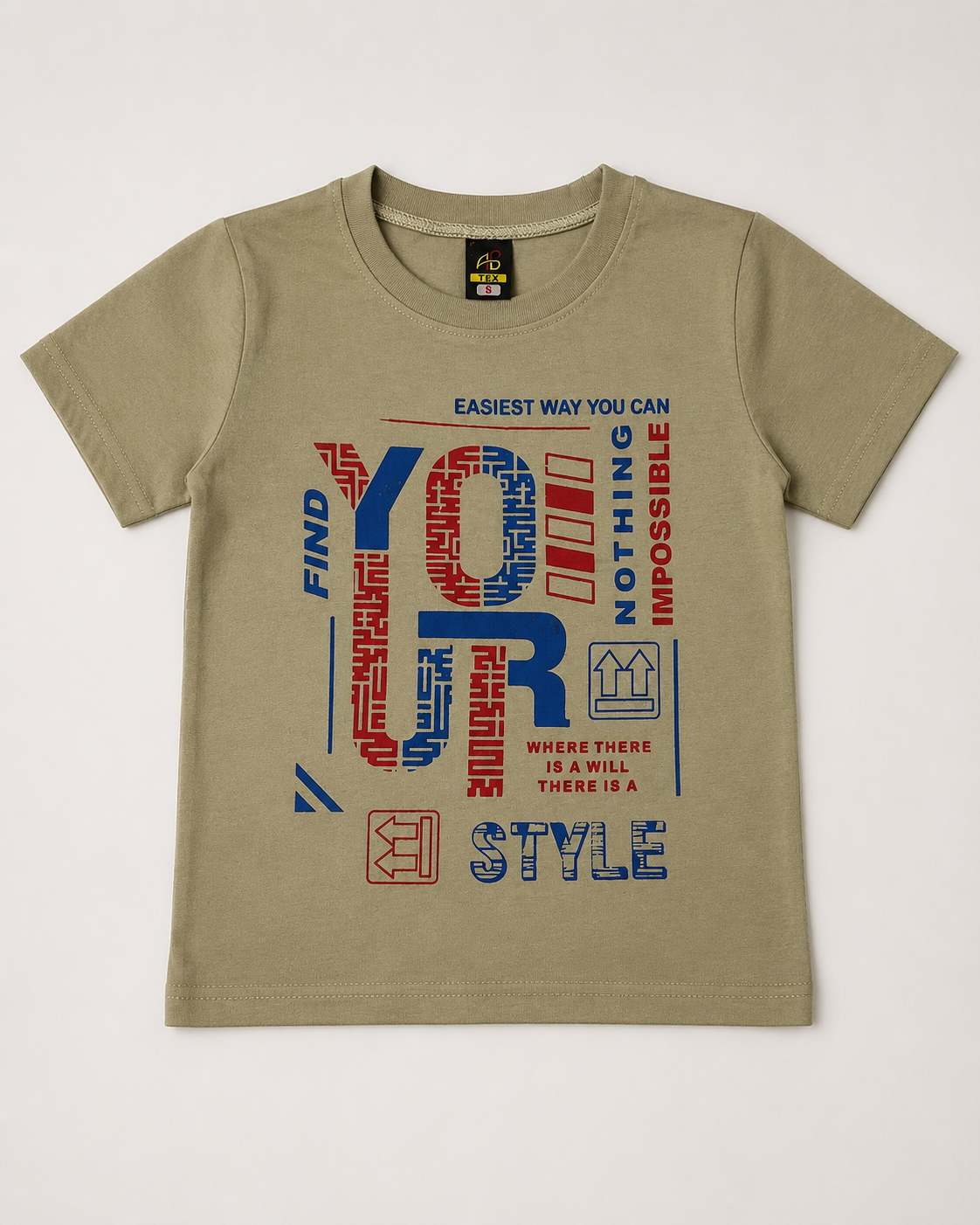 Olive T-Shirt with Letters