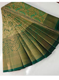 Sage Green Zari Work Saree with Big Border