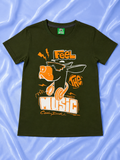 Olive Green Printed T-Shirt
