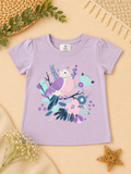 Purple T-Shirt with Bird Print