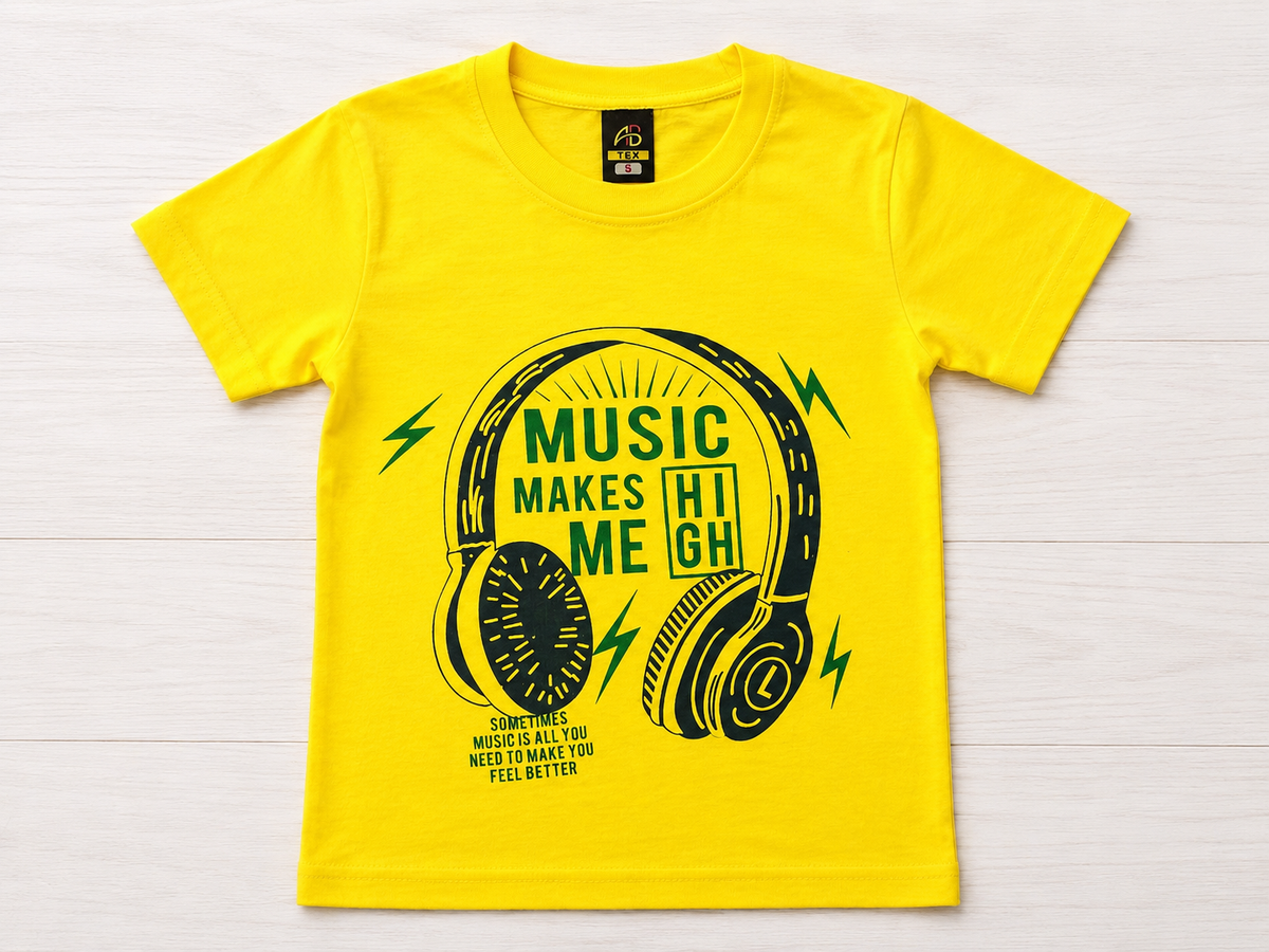 Bright Yellow Printed T-Shirt