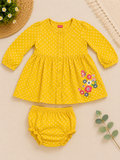 Bright Yellow Casual Dress With Bloomer