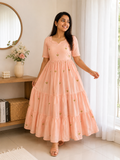 Peach Tiered Maxi Dress