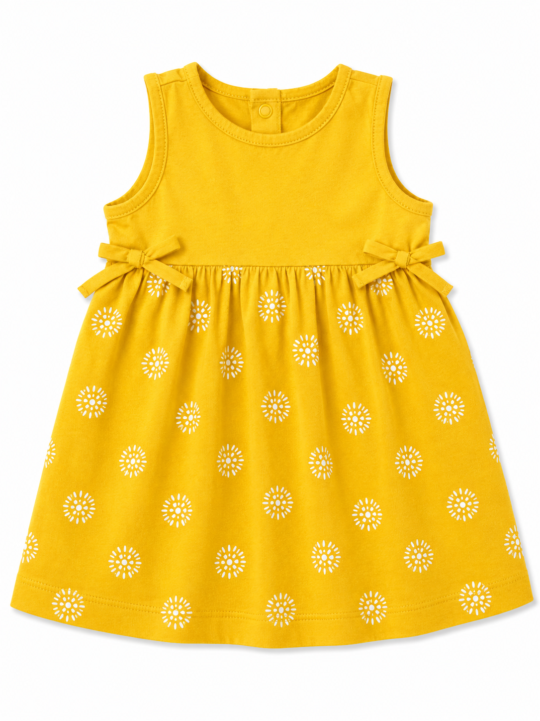 Yellow Casual Dress with Floral Prints