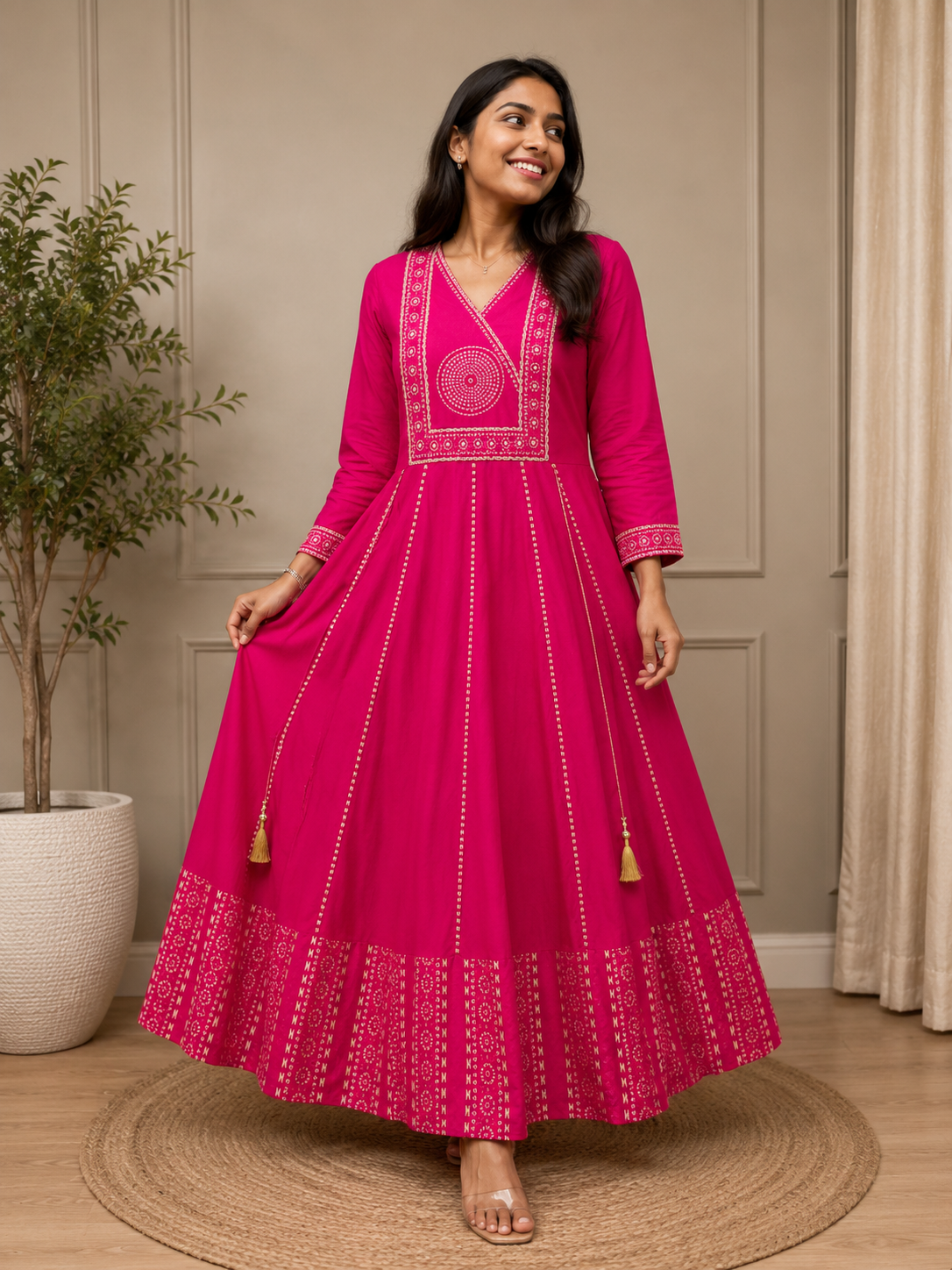 Pink Embroidered Anarkali Dress