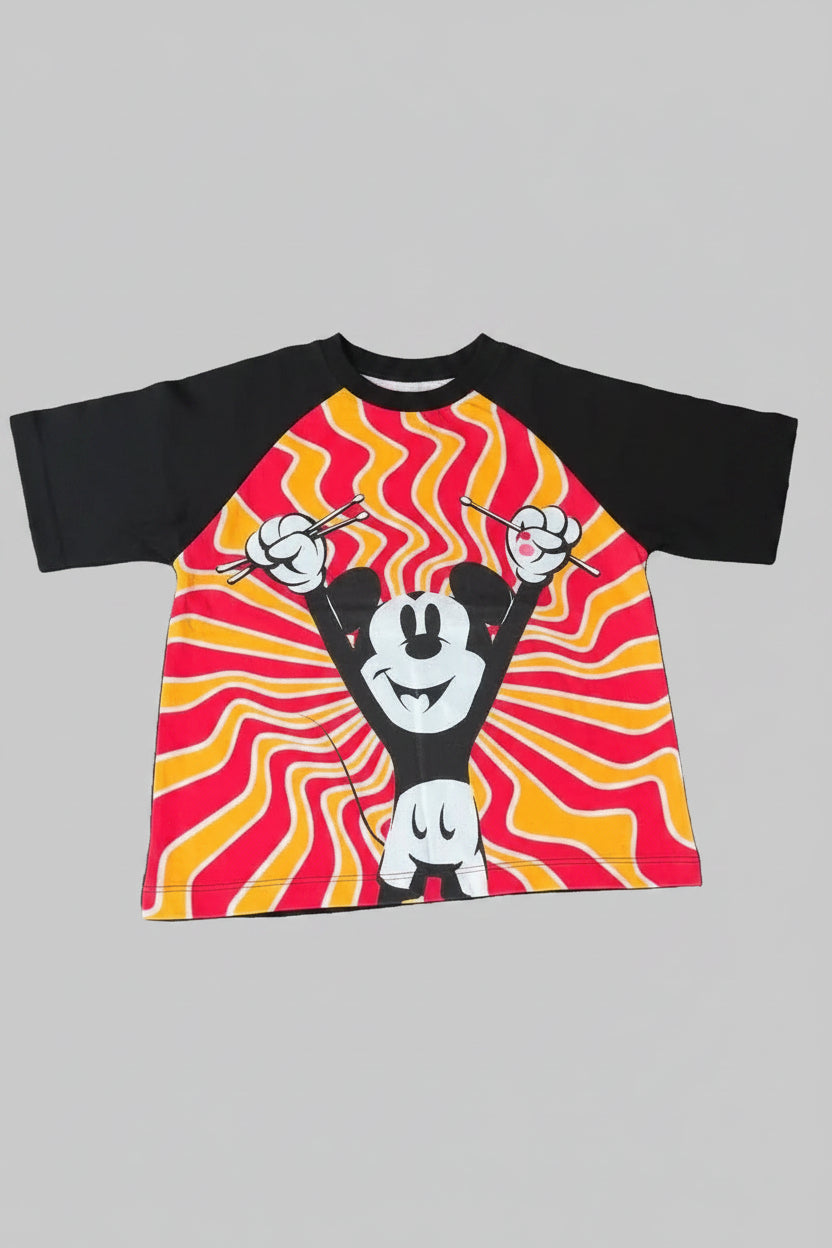 Black T-Shirt with Character Print