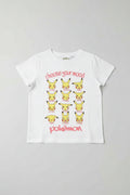 White T-Shirt with Character Print