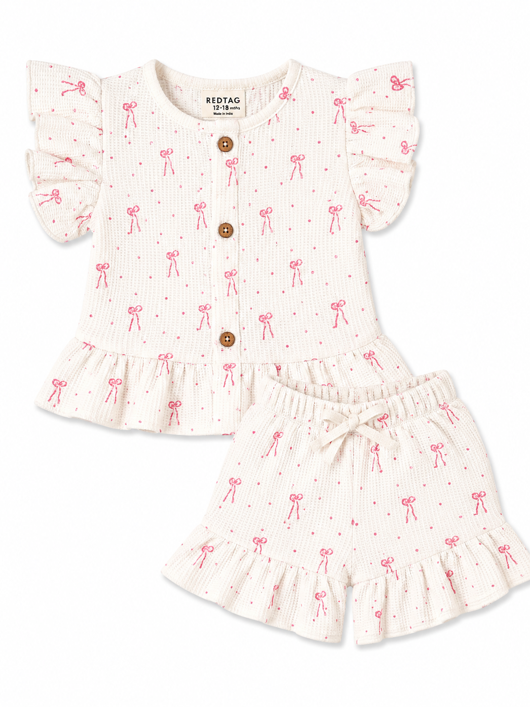 White Frill Shorts Set