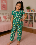 Green Floral Themed PJ Set