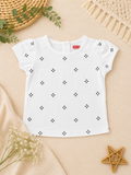 White Printed Top