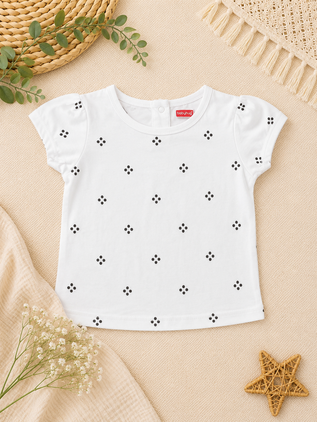 White Printed Top