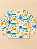 White Animal Theme Printed T-Shirt