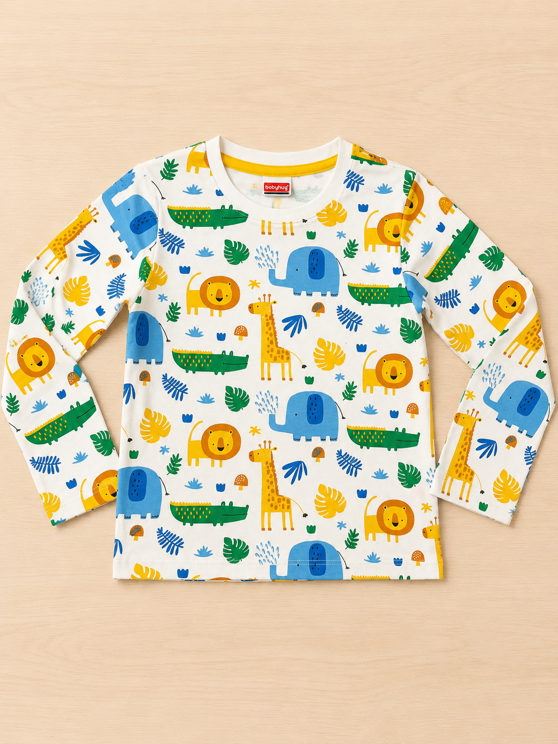 White Animal Theme Printed T-Shirt