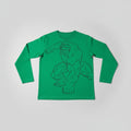 Green T-Shirt with Character Sketch Print