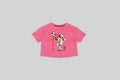 Pink Character Printed Crop Top