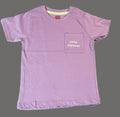 Purple Tshirt with Words on Pocket