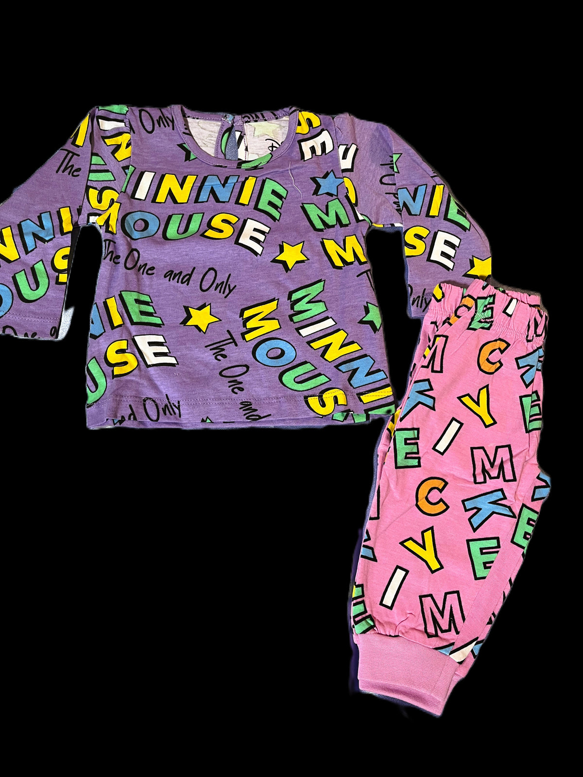 T-Shirt and Pant Set with Letter Prints