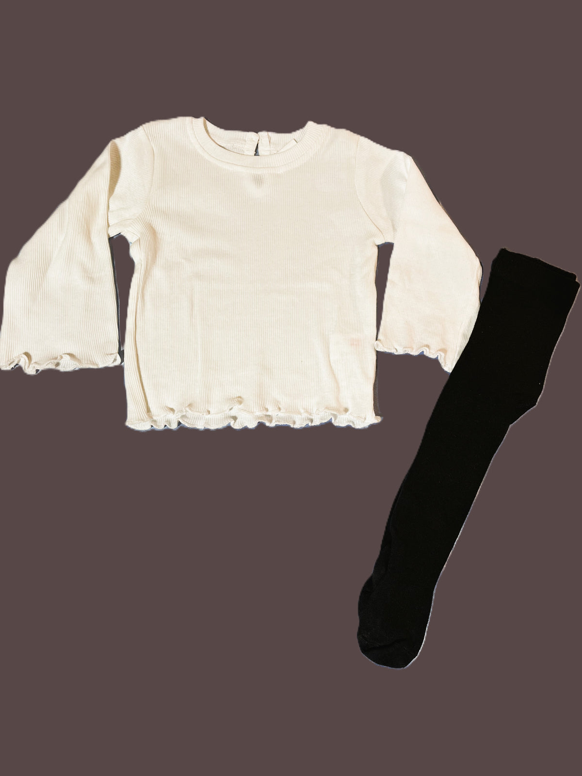 White T-Shirt with Black Tights