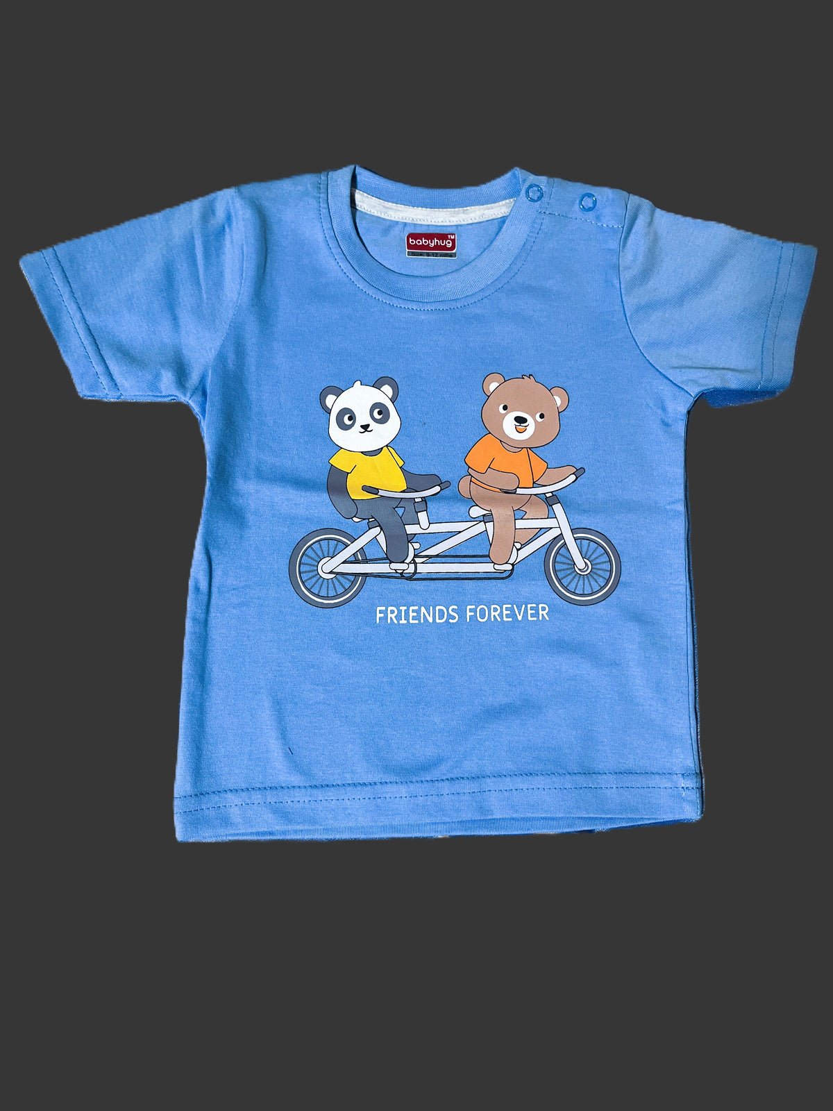Blue T-Shirt with Cartoon Print