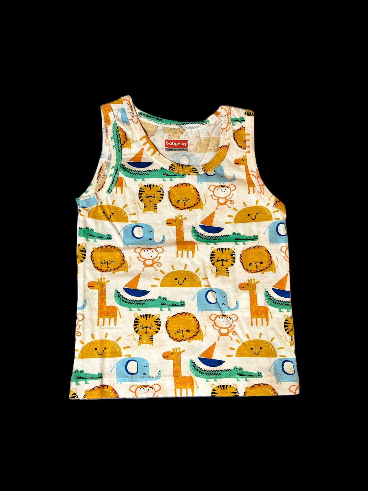 White Animal Print Sleeveless T-Shirt