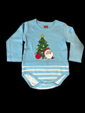 Blue Christmas Print Onesie