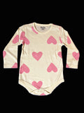 White Onesie with Pink Hearts