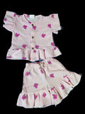 Pink Frill Shorts Set