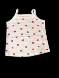 White Heart Print Tank Top