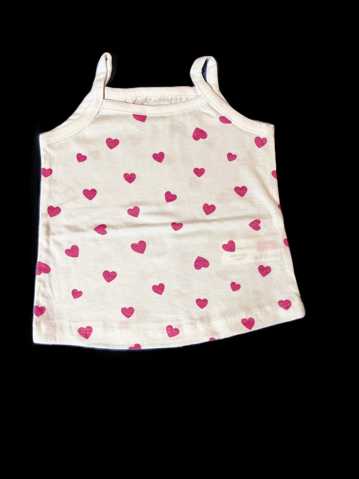 White Heart Print Tank Top