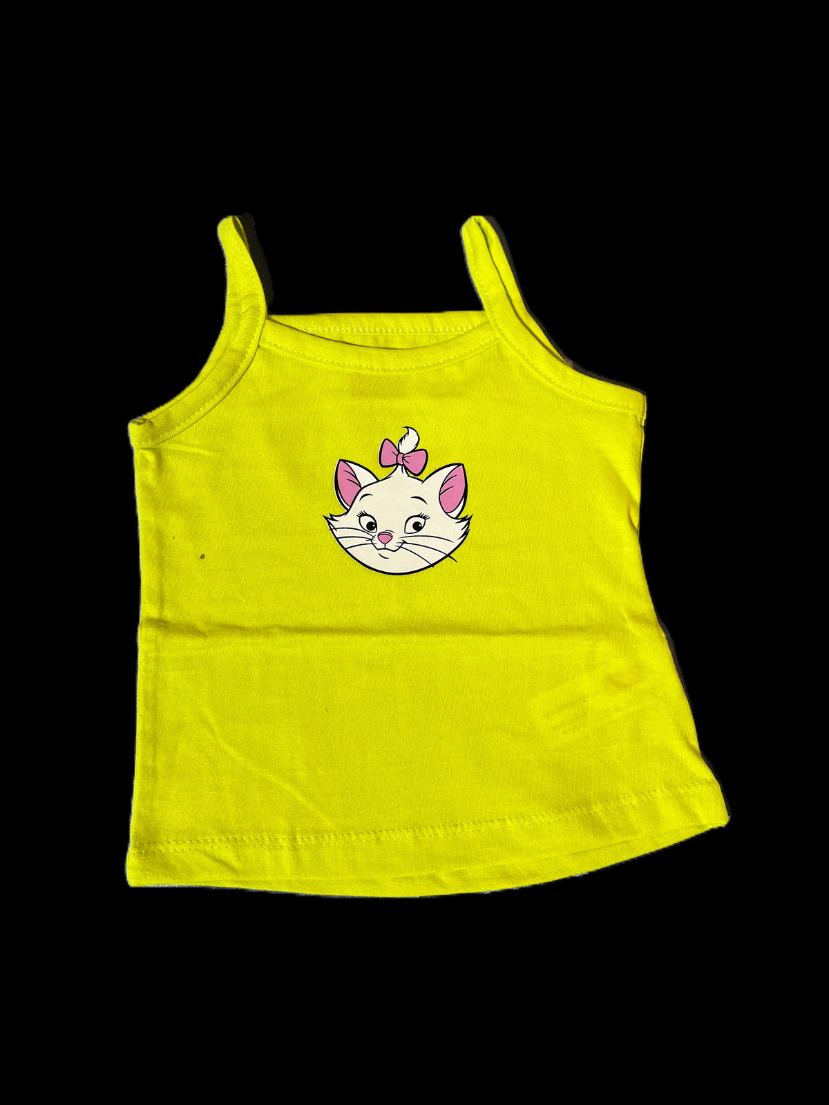 Neon Green Cat Print Tank Top