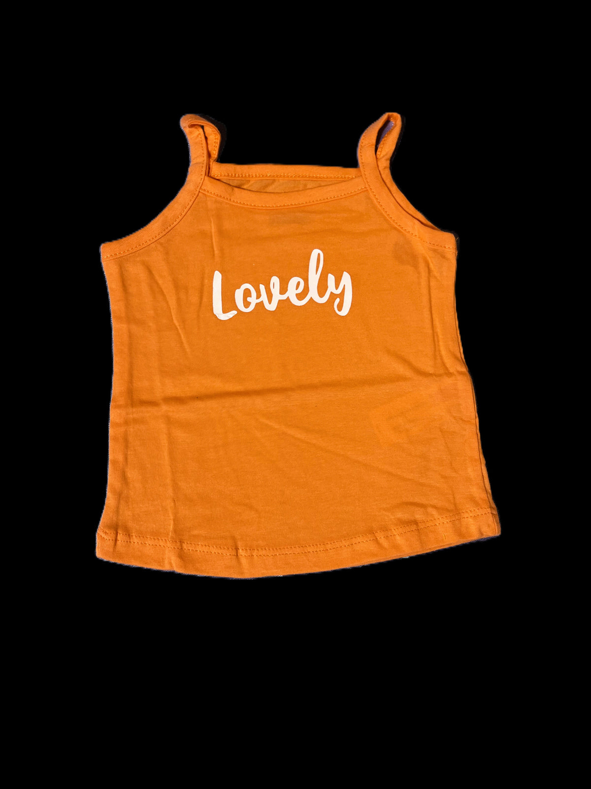 Orange Letter Print Tank Top