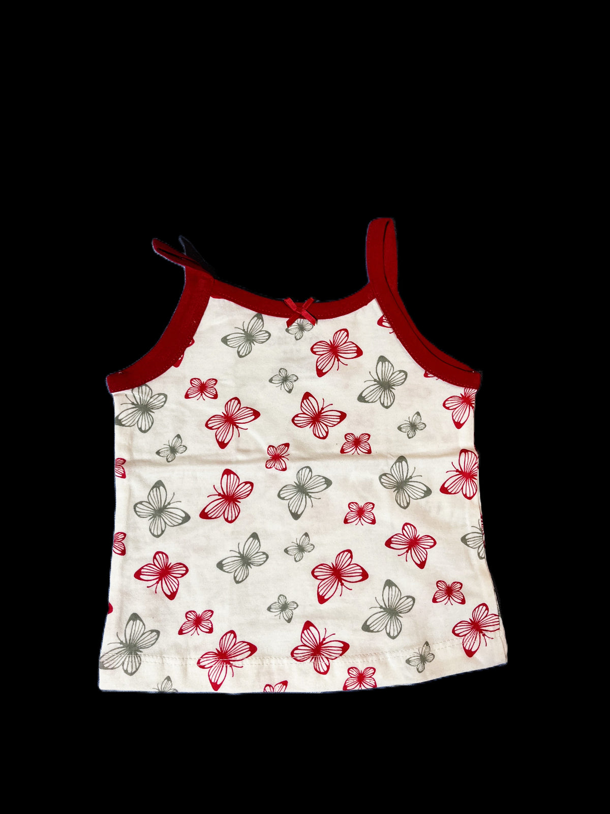 White Butterfly Print Tank Top