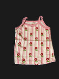 White Striped Tank Top with Floral Print