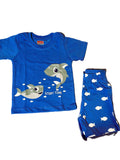 Blue Fish Theme Shorts Set