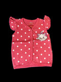 Pink Cat Print Polka Dot Shirt
