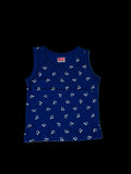 Blue Sleeveless Printed T-Shirt