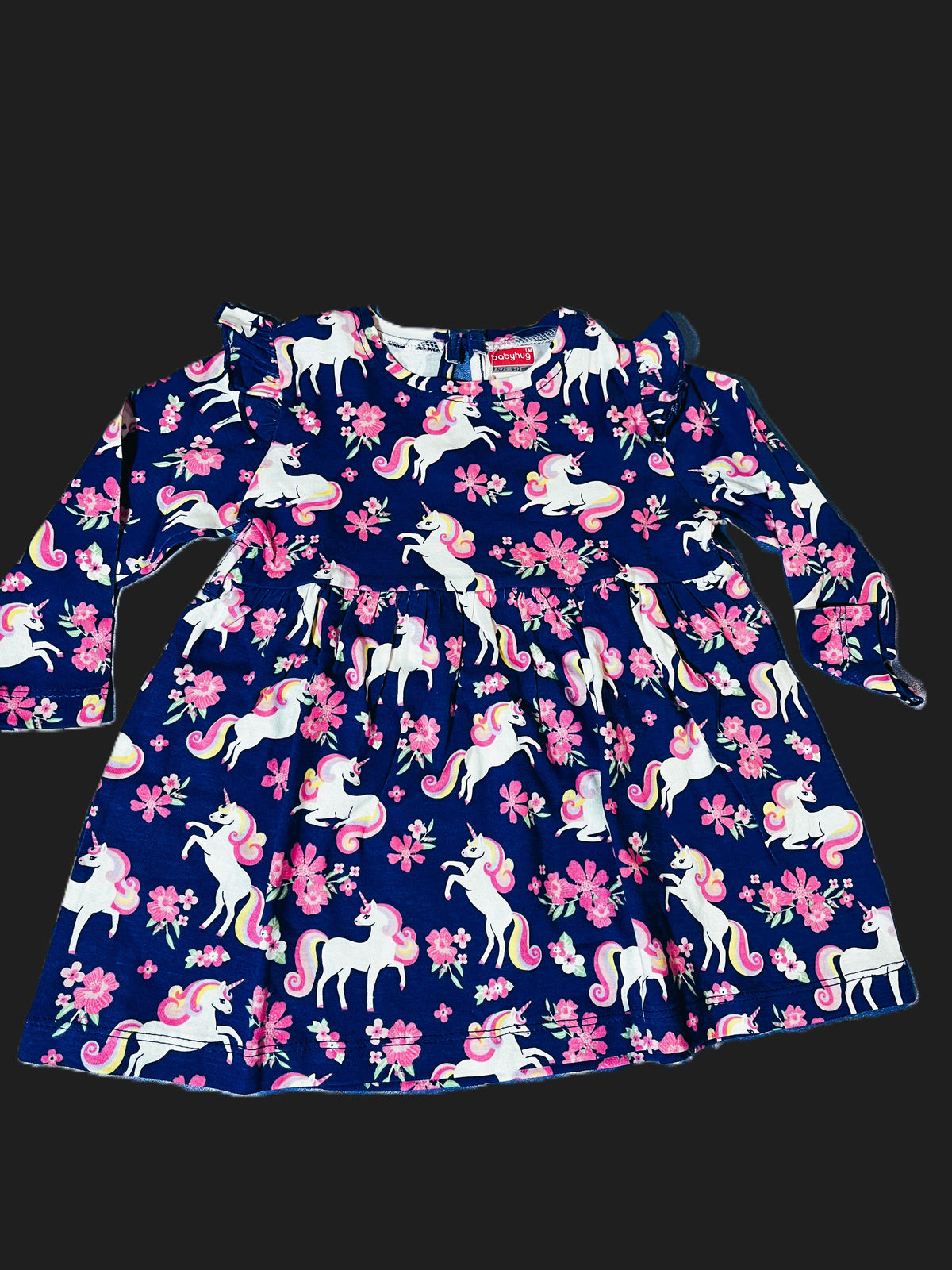 Blue Unicorn Print Dress