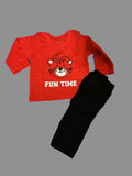 Red T-shirt and Black Pant Set